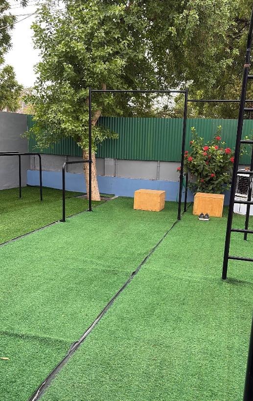 High bars, plyo boxes & climbing ladder
